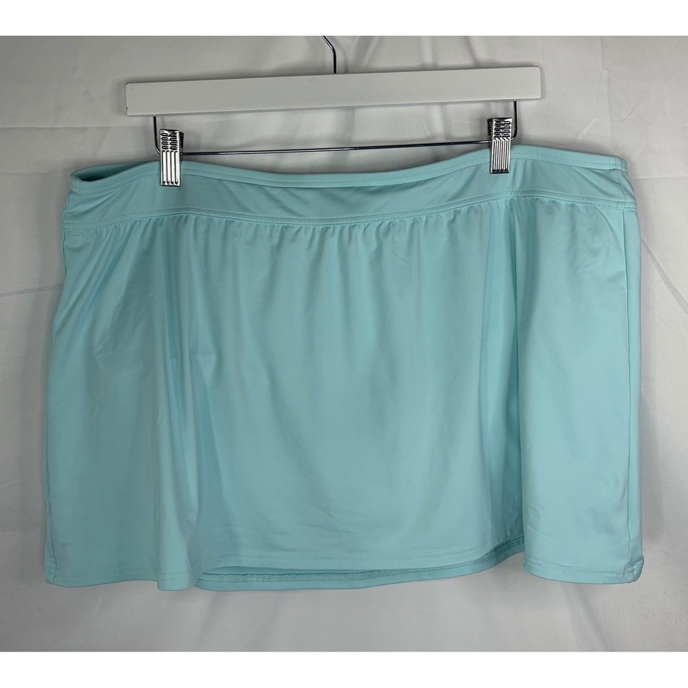 Lands' End Aqua Blue Swim Skirt‎ Skort Bottoms Womens Plus 20W Built In Brief - Picture 8 of 9